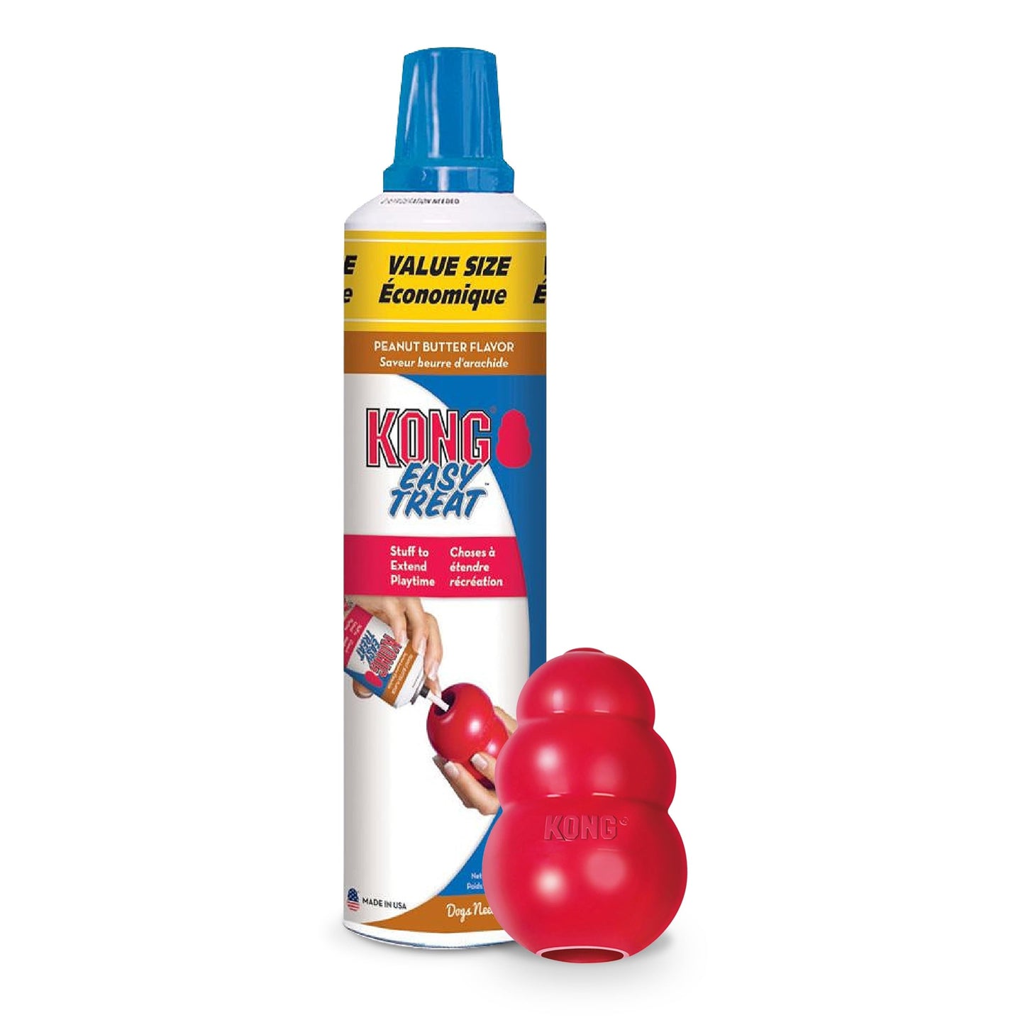 KONG Classic Stuffable Dog Toy Easy Treat Peanut Butter Spray