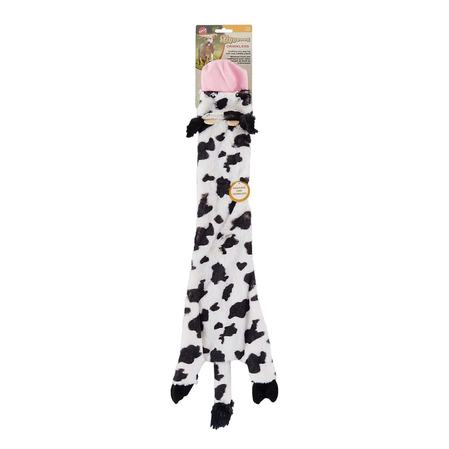 Ethical Pets Skinneeez Crinklers Cow Dog Toy