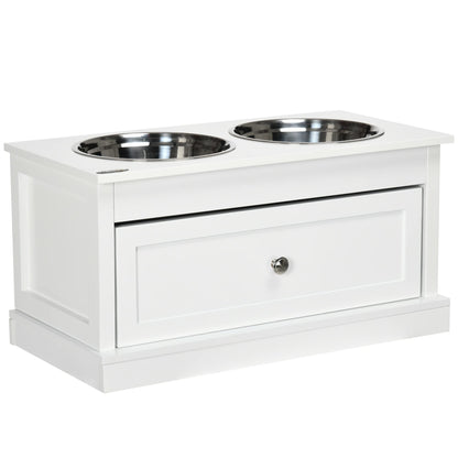 PawHut Large  Dog Bowls with Storage Drawer