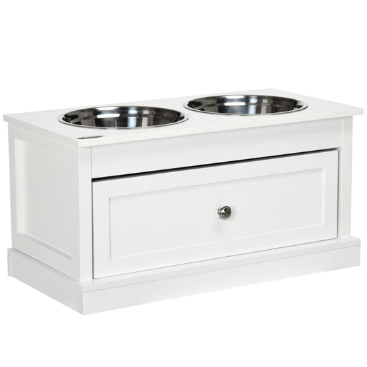 PawHut Large  Dog Bowls with Storage Drawer