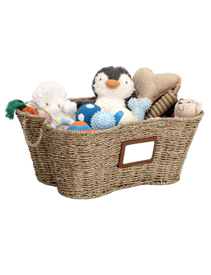 StorageWorks Dog Toy Bin - Handmade Seagrass Basket