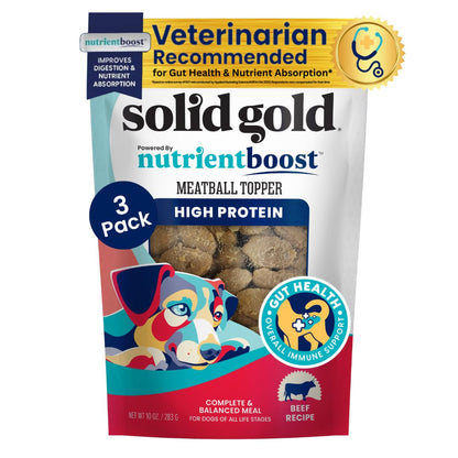 Solid Gold Food Toppers for Picky Dogs - Real Beef Meatball Topper