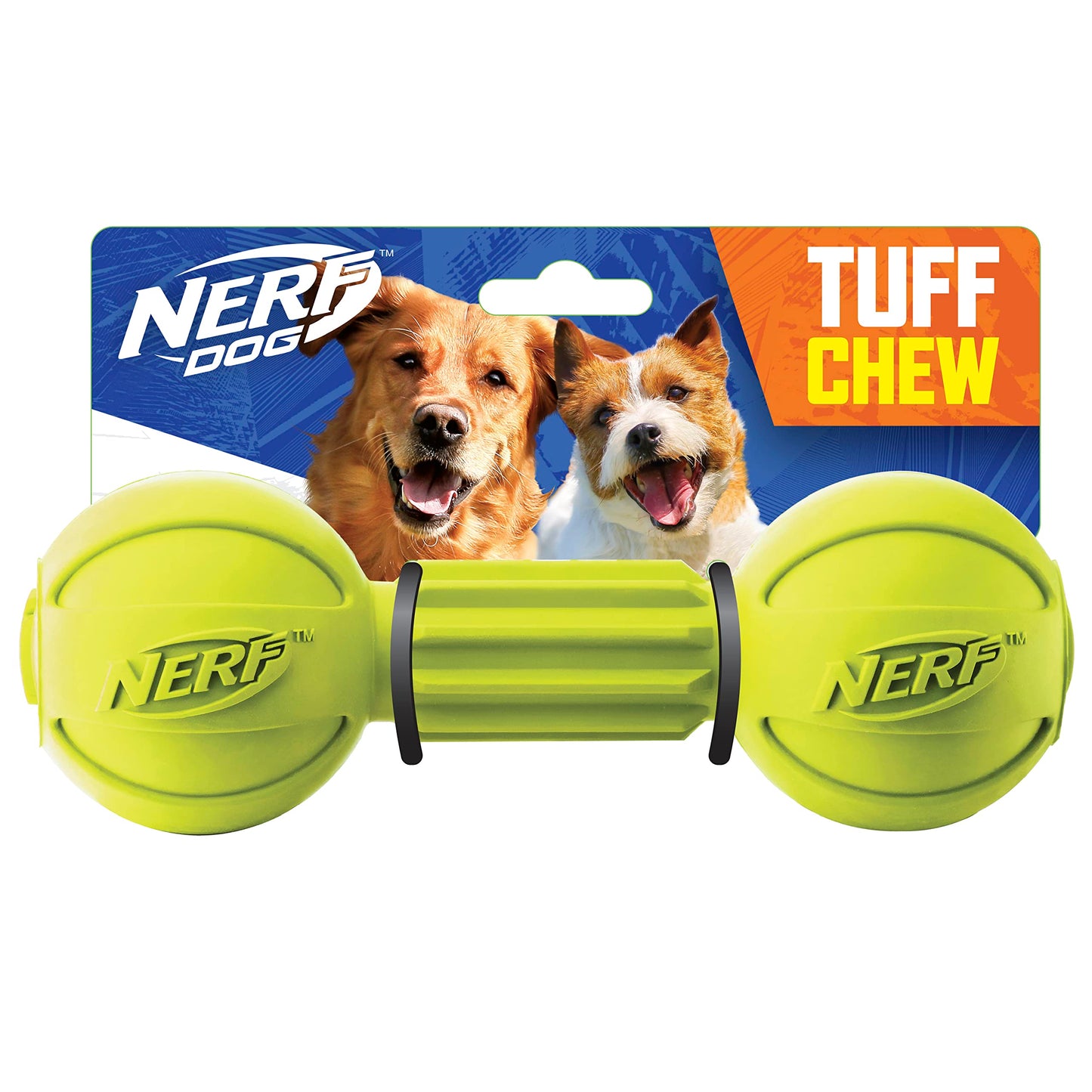 Nerf Dog Rubber Chew Barbell Dog Toy