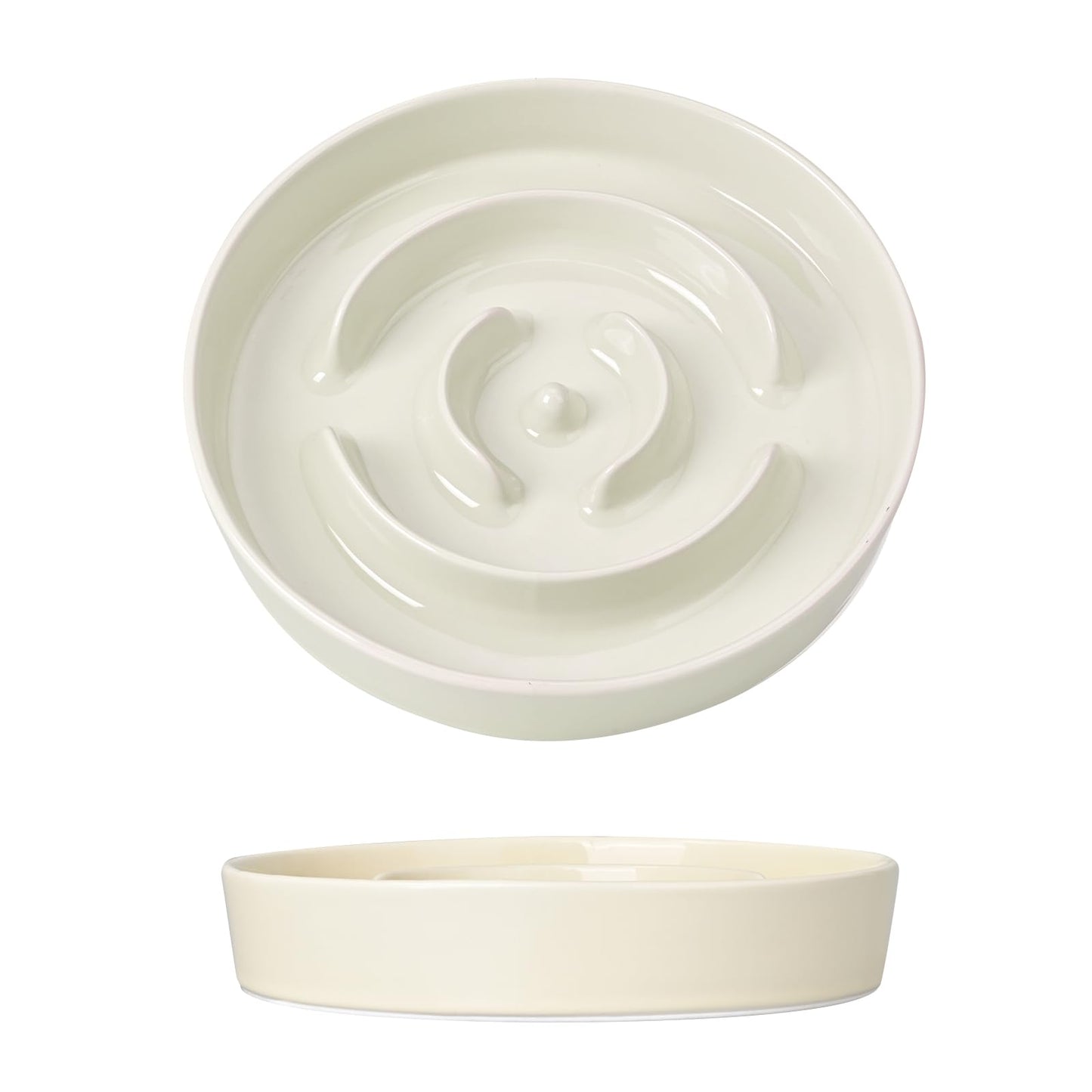 SPUNKYJUNKY Slow Feeder Ceramic Dog Bowl