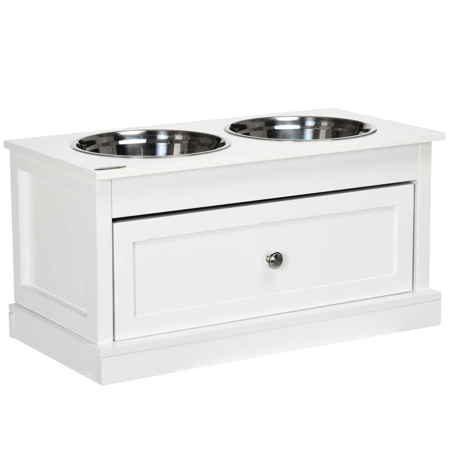 PawHut Large  Dog Bowls with Storage Drawer
