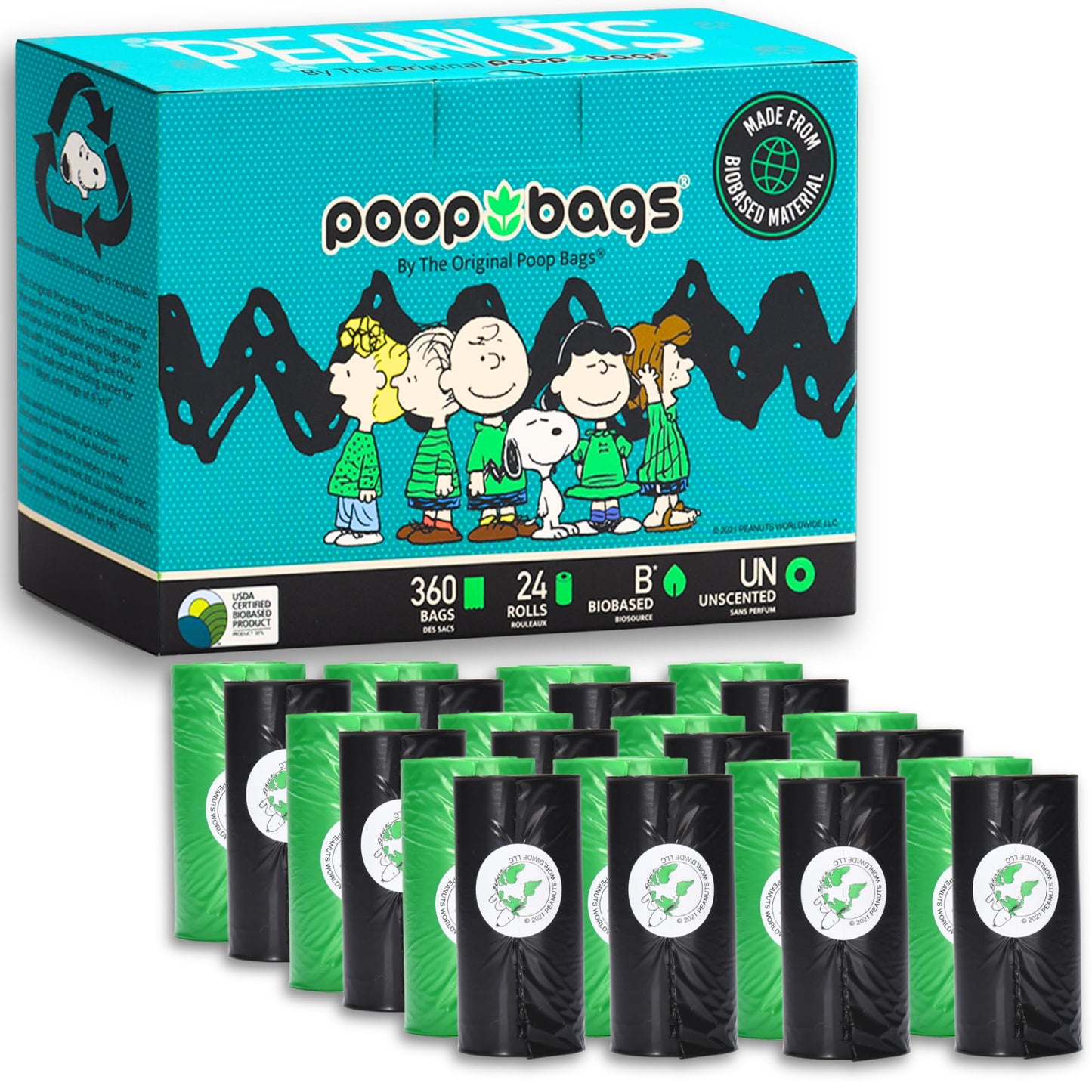 The Original Poop Bags Peanuts Characters