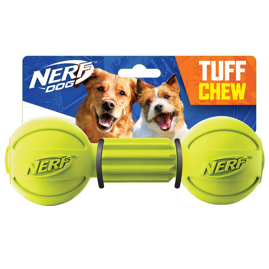 Nerf Dog Rubber Chew Barbell Dog Toy