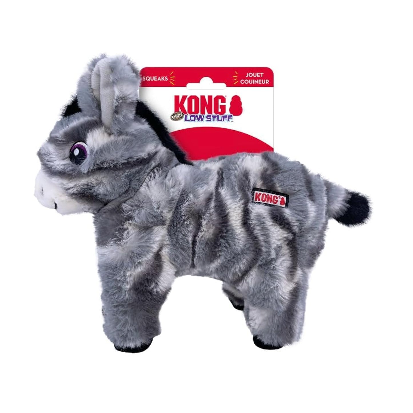 KONG Low Stuff Stripes Plush Dog Toy